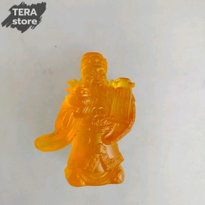 patung chai shen ye berdiri pegang guci dan bendera zao chai jing bao chaishen dewa rejeki wealth go