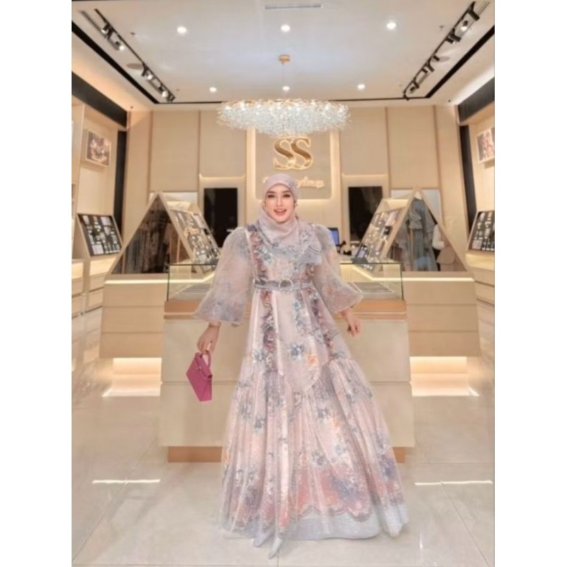 gamis set hijab premium 100 % ORI SHELLA SAUKIA