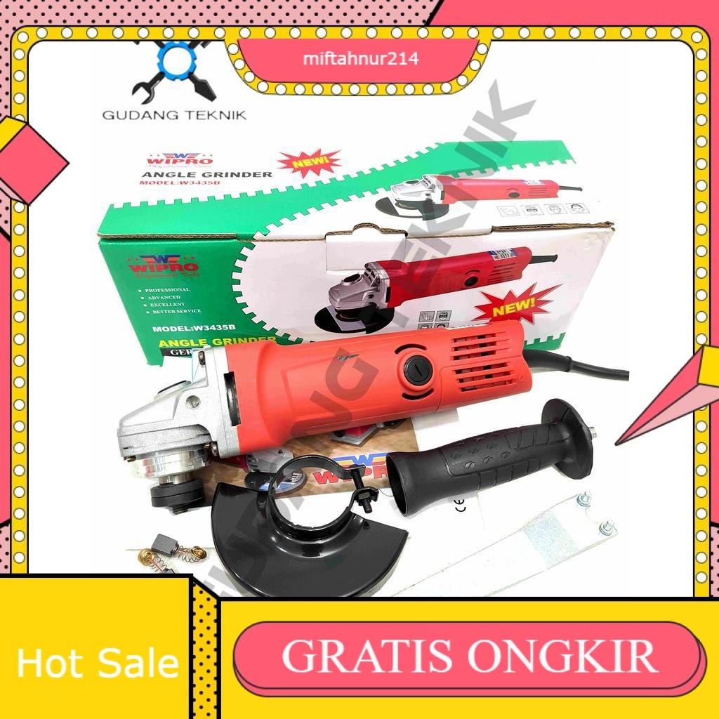 Mesin Gerinda Tangan 4" W3435B / Mesin Gerinda Listrik 4 Inch W 3435 B - Gurinda Grinda Tangan W-343