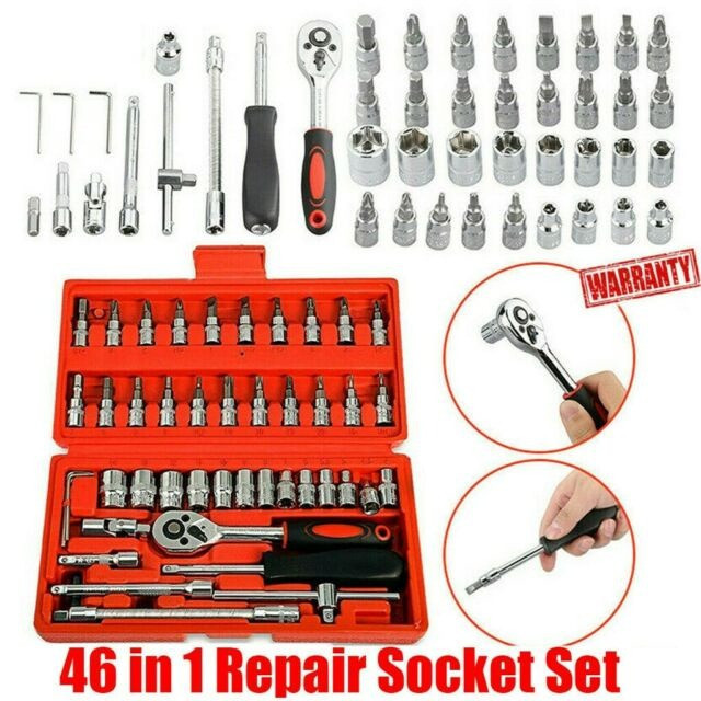 Alat Bengkel Motor Mobil Kunci Socket 46 Pcs 1/4” Lengkap Murah