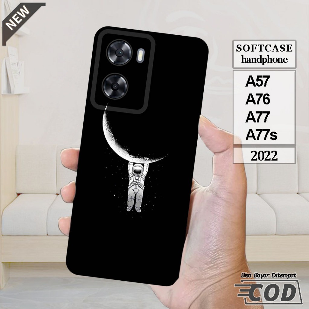Case OPPO A57  -OPPO A76 -OPPO A77 -OPPO A77s  -Casing Silikon  hitam bening lentur elastis keren