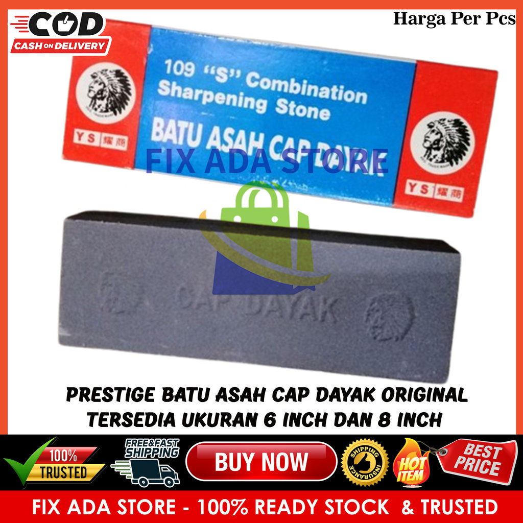 Batu Asah Pisau Prestige Cap Dayak Original Ukuran 6 8 Inch Sharpening Stone Serbaguna Batu Alam Ber