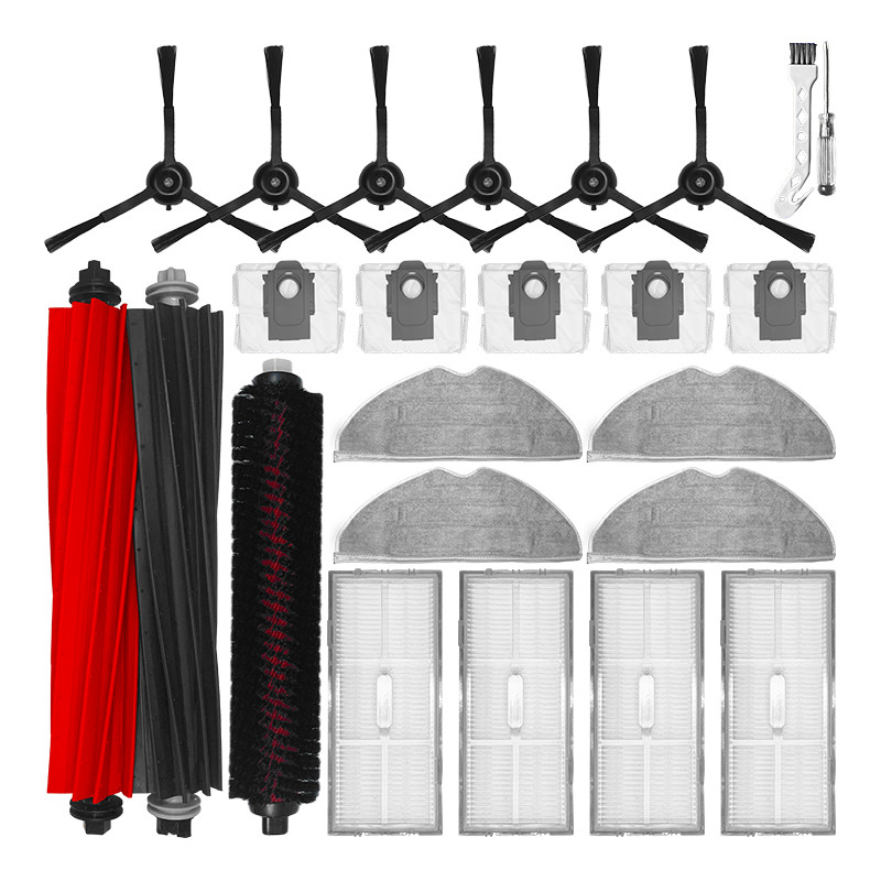 rongyiec Robot Vacuum Side Brush,Filter,Dual Main Roller Brush,Mop Cloth,Dust Bag Compatible With:Ro