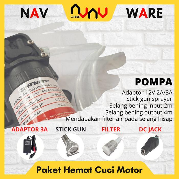 Paket Pompa Air Mesin Cuci Motor Alat Steam Portable Sprayer
