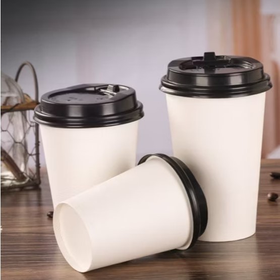 SID 50pcs PAPER CUP 8oz POLOS PAPER CUP KOPI GELAS KOPI PANAS KERTAS CUP