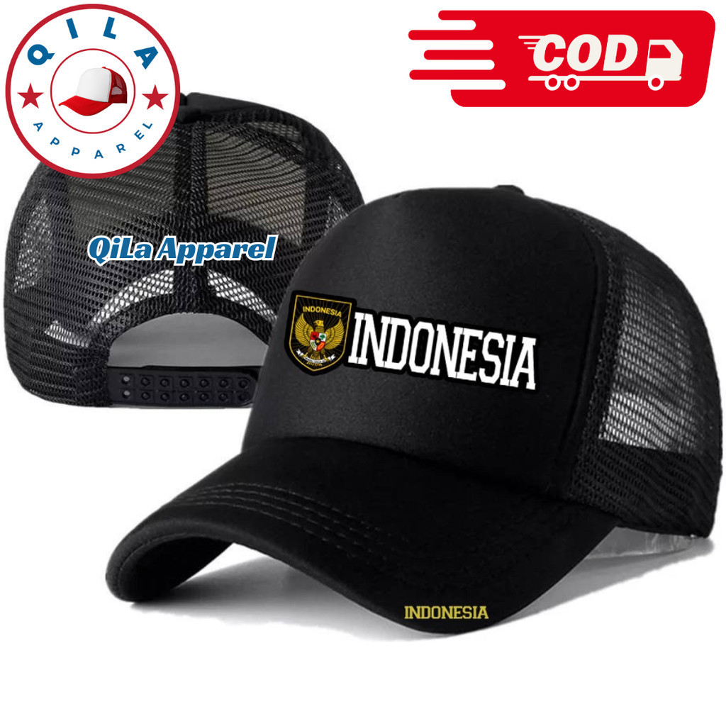 Topi Trucker INDONESIA - Topi Distro INDONESIA Logo - Topi GARUDA INDONESIA Premium - Topi Pria Dewa