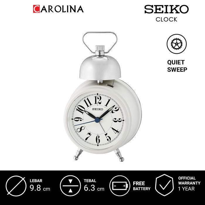 Jam Beker SEIKO Analog QHK055N Quiet  Sweep Matt Light Grey Plastic  Weker