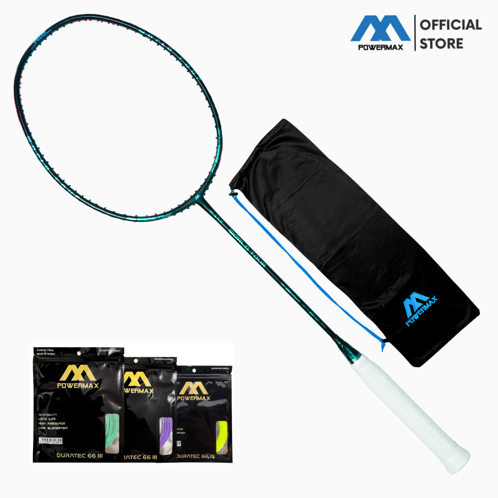 POWERMAX Raket Badminton World Tour 4U 36 Lbs Ultra High Modulus Carbon Graphite Ringan All Around