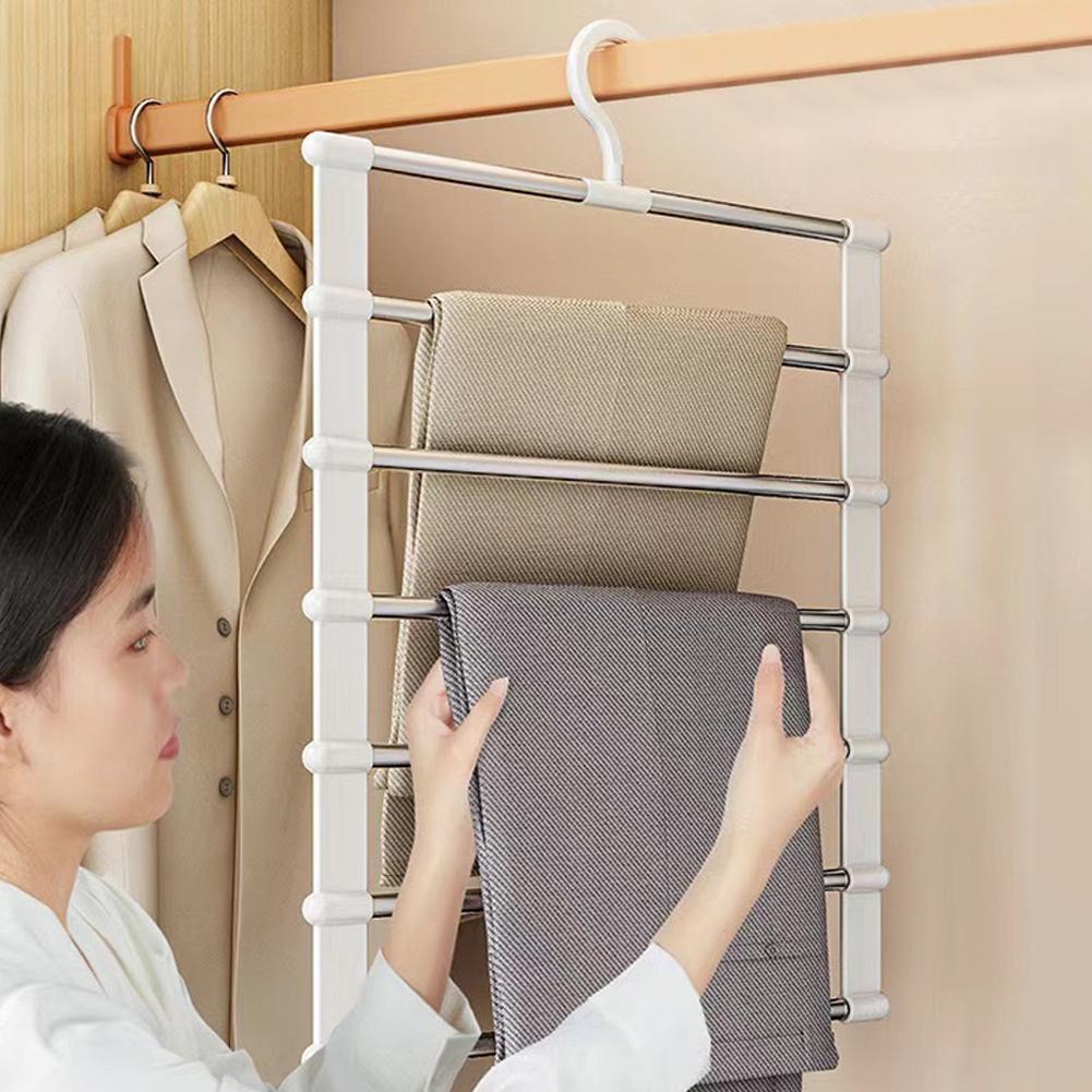 GANTUNGAN CELANA 7 TINGKAT Stainless Steel Anti Karat Hanger Hijab Jilbab Mukena Serbaguna Rak Gantu