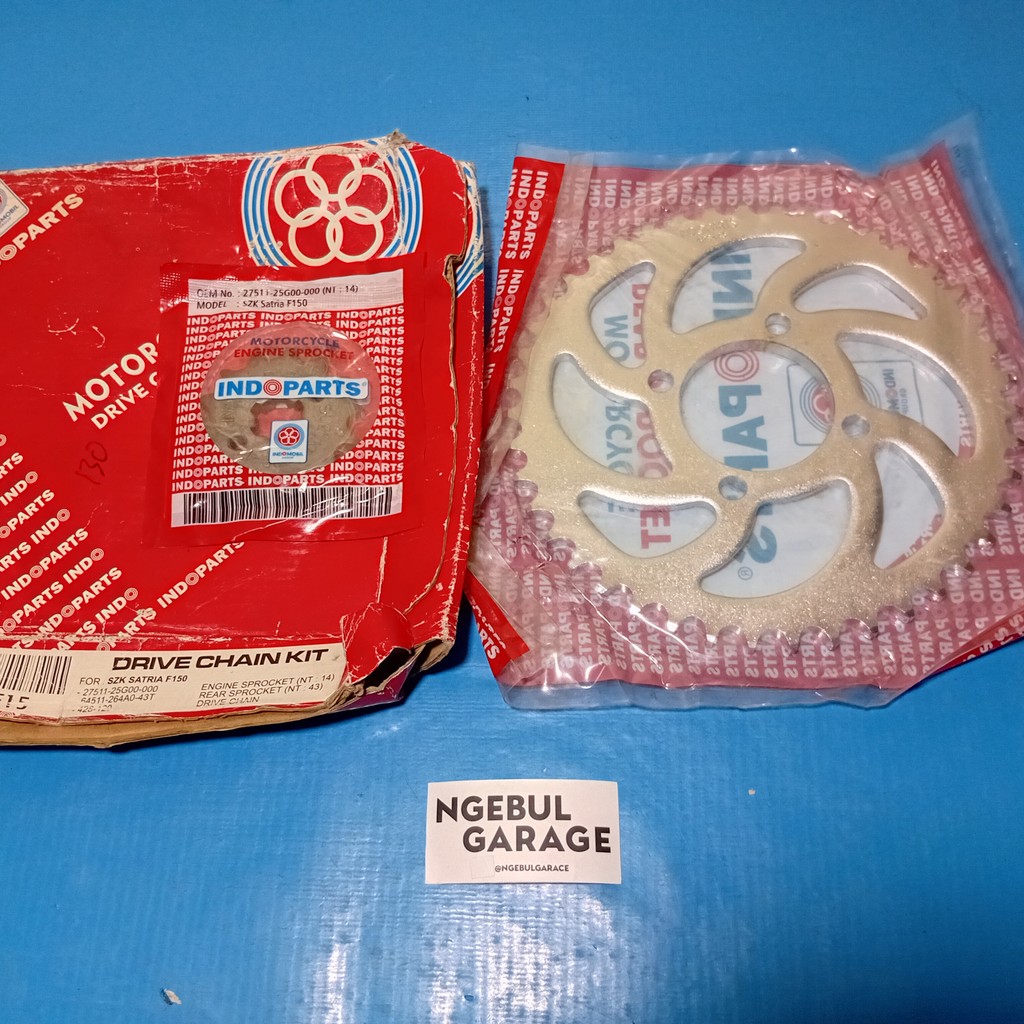 Gear Set Depan Belakang SATRIA FU 150 428 43T 14T SUZUKI 27511 25G00 000 INDOPARTS