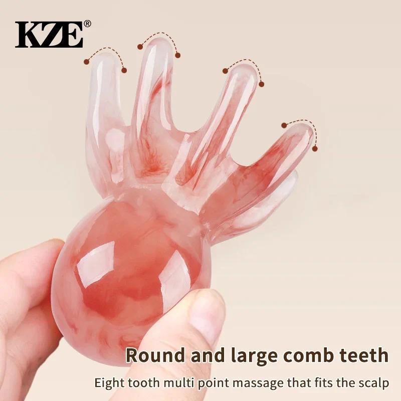 Octopus Massage Comb Resin Head Merian Scraping Scalp Massager Tool Portable 8-Prong Head SPA Massag