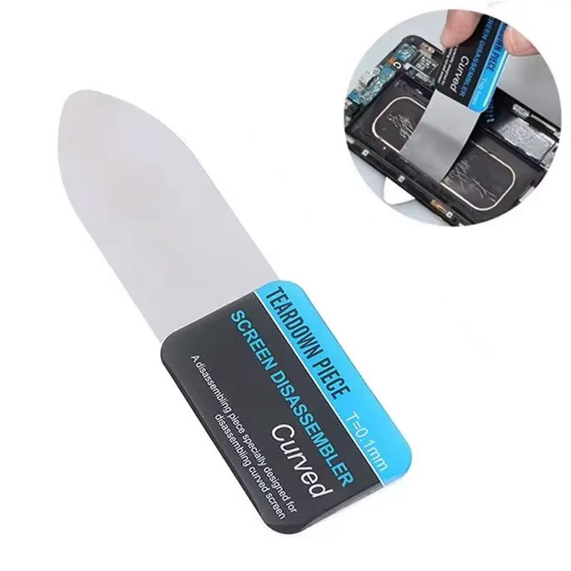 1pc Steel Metal Mobile Phone Curved LCD Screen Spudger Opening Pry Card Tools Ultra Thin Flexible Mo