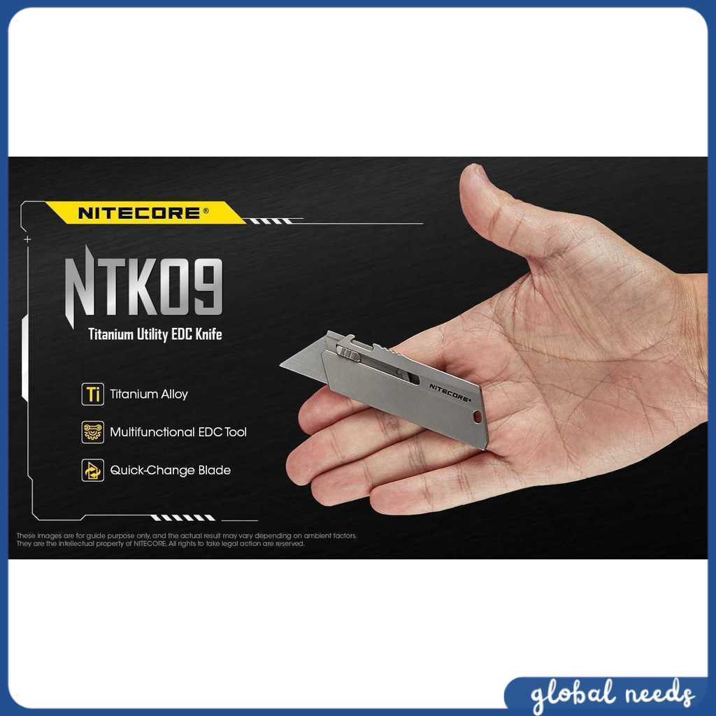 NITECORE Pisau Cutter Quick Change Blade Utility Knife Titanium Alloy - NTK09