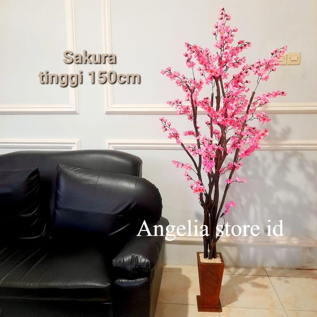 NEW Sakura sudut Bunga sudut ruangan SET POT bunga artificial Sakura meihua Bunga jepang Dekorasi ru