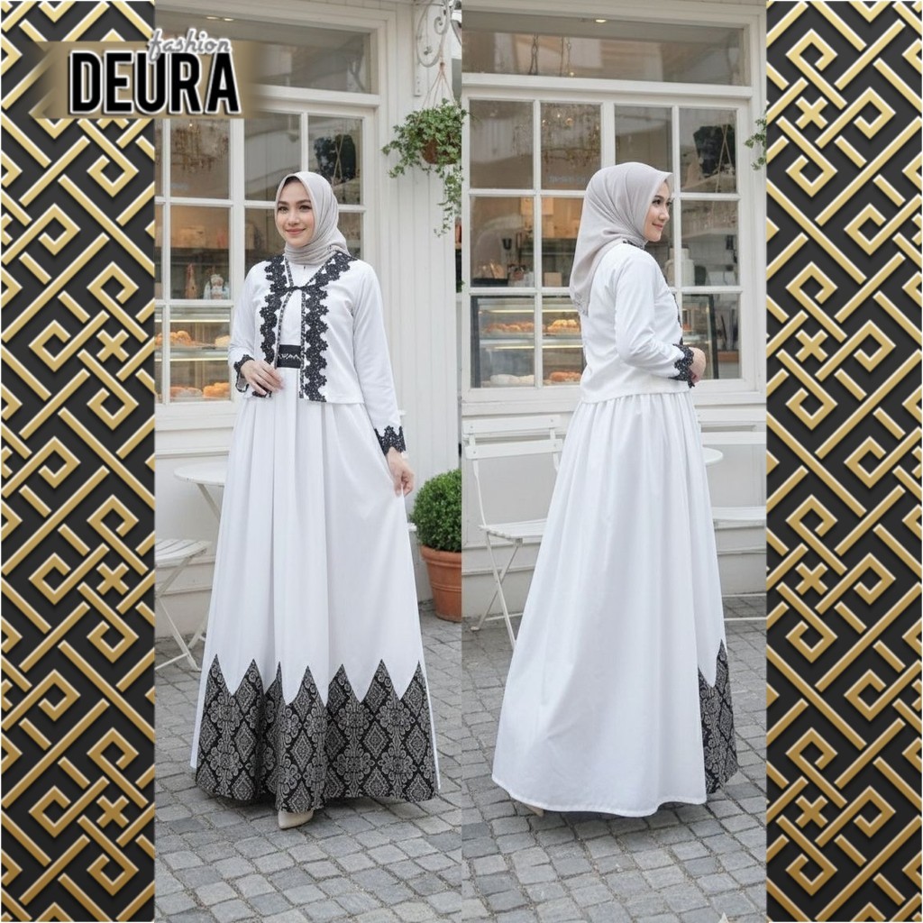 DEURA FASHION - Set Gamis Pesta Deura SP-09 / Gamis Deura Terbaru / Gamis Deura Original