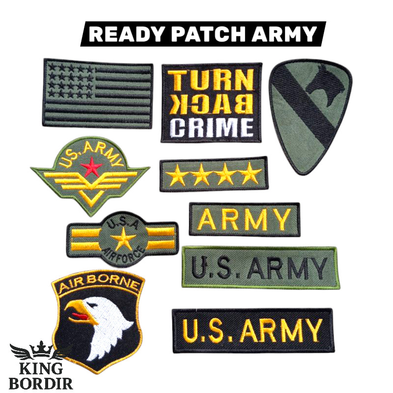 Patch Bordir Army, patch air borne, logo bordir army terlaris
