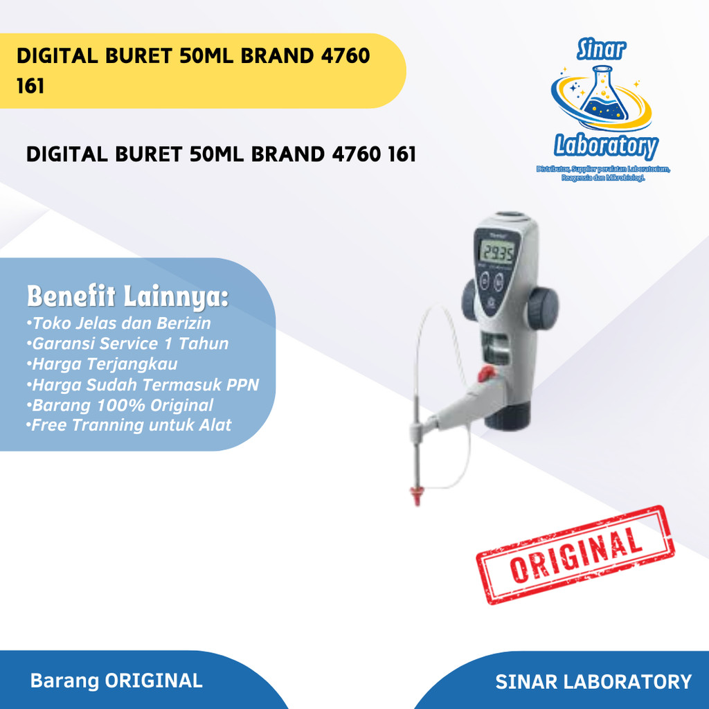 Digital Buret 50ml BRAND 4760 161 - Titrette Burette Class A Original