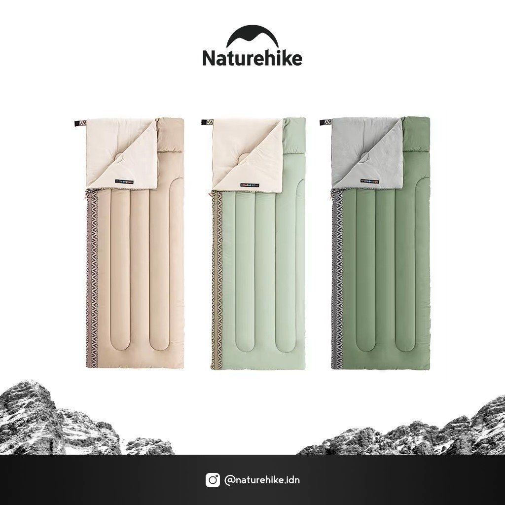 Naturehike L150 NH20MSD05 Sleeping Bag Envelope Hangat hingga 7 Celcius Cotton Tebal Hiking Camping 