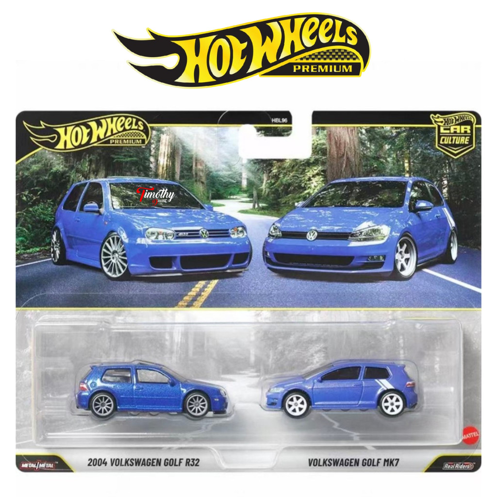 Hot Wheels Premium 2 Pack VW 2004 Volkswagen Golf R32 Vs Volkswagen Golf MK7 Mobil Balap