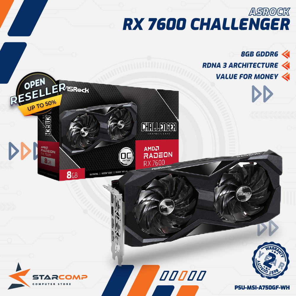ASRock Radeon RX 7600 Challenger 8GB OC GDDR6 VGA RX7600