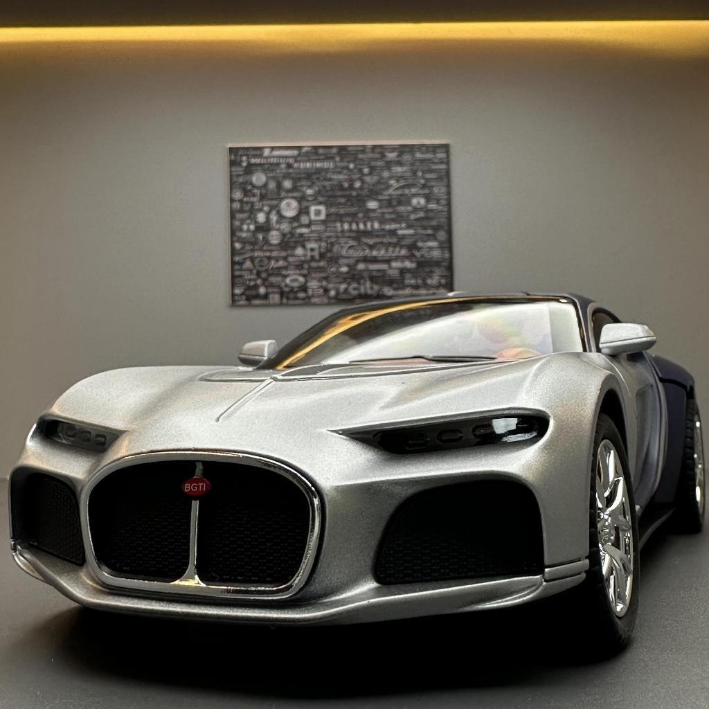 (R033) Miniatur DIECAST BUGATTI Atlantic SKALA 1:32 & 1:24 With Sound and Light Pullback