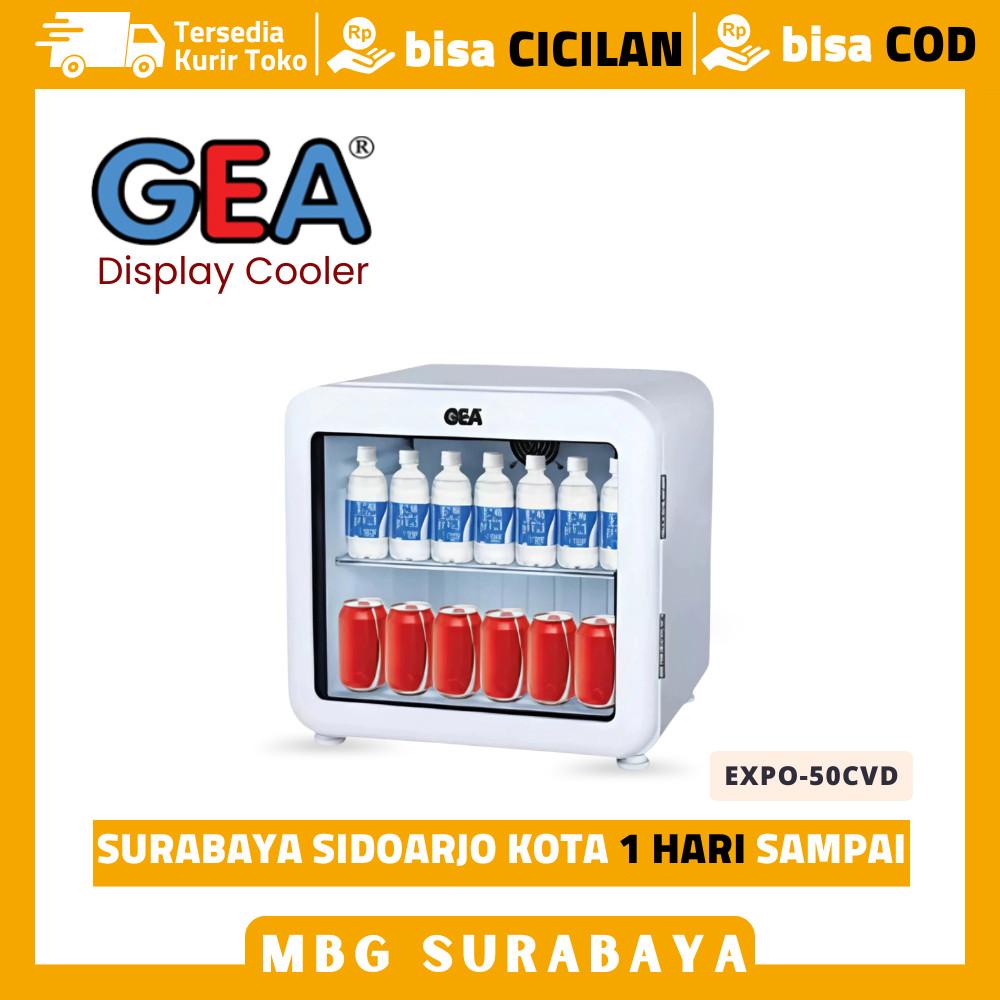 Showcase Freezer Gea EXPO-50CVD Display Cooler Mini Curved Glass 50 Liter