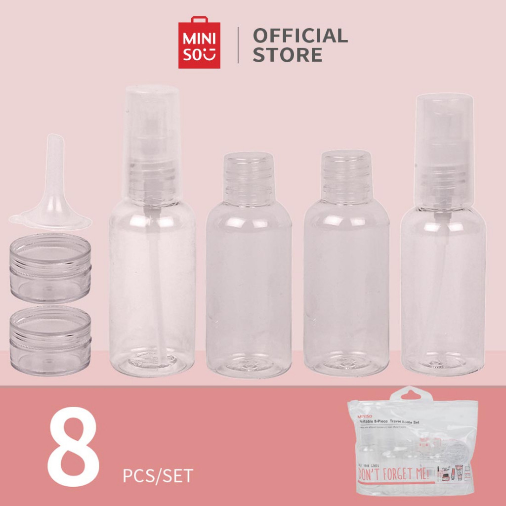 Botol Travel MINISO Bottle Set Botol Kosong Botol Sabun Botol Spray Botol Shampoo Botol Lotion Botol