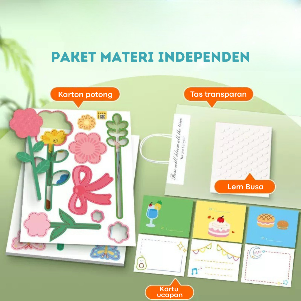 Diy Buket Bunga Hand Flower Bouquet Mainan Edukasi Anak Hadiah Kado Ibu Montessori Seni & Kerajinan