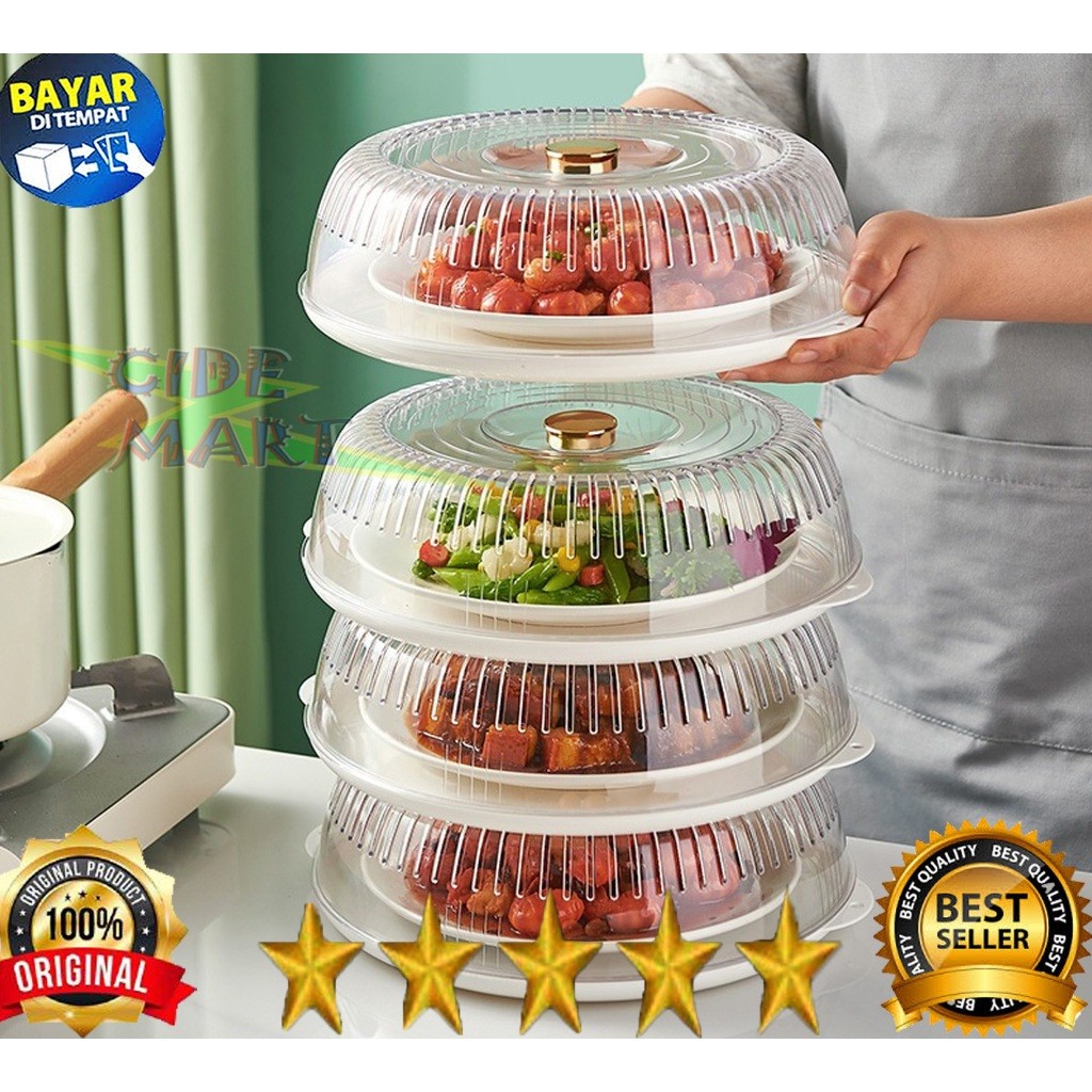 Ayumi Shop - Tudung Saji 4 SUSUN KRISTAL / Food Organizer BPA Tudung Saji Premium Penutup Makanan