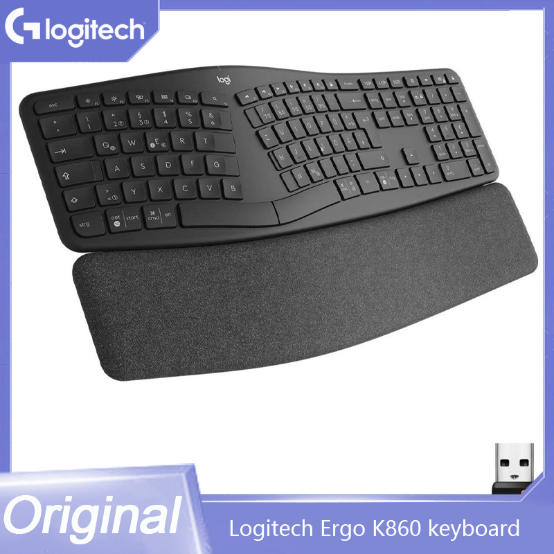 Logitech Ergo K860 Wireless Bluetooth Keyboard 104keys Ergonomic Split Keyboard With Wrist Rest For 