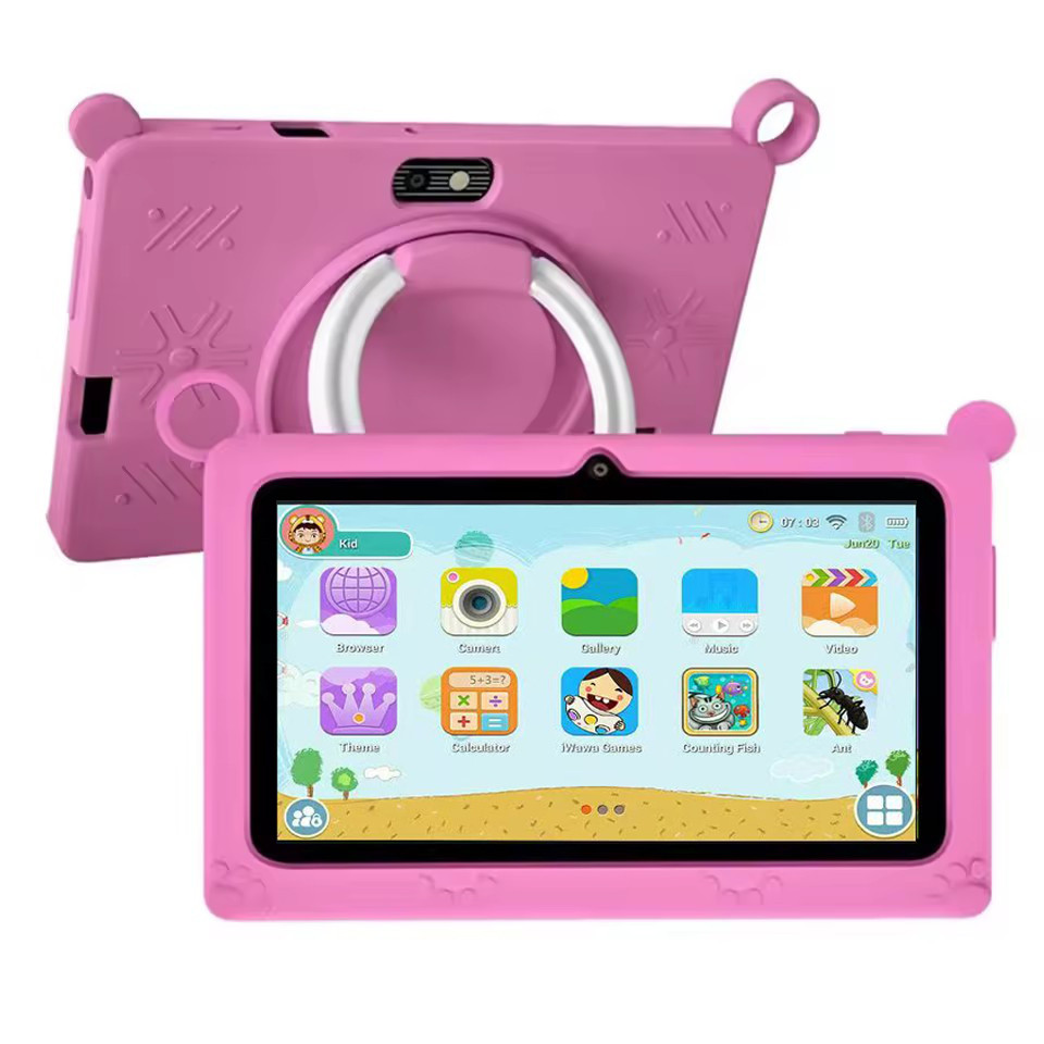 New 7.0 In 5G WIFI ildren's Tablet 4GB+64GB ROM Google Kids Tablets Portable Kids-Proof protective c