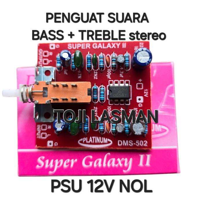 KIT PCB MODUL PREAMP PENGUAT SUARA BASS TREBLE VOKAL GIGABASS TURBOBASS GALAXI GALAXY  I II III 1 2 