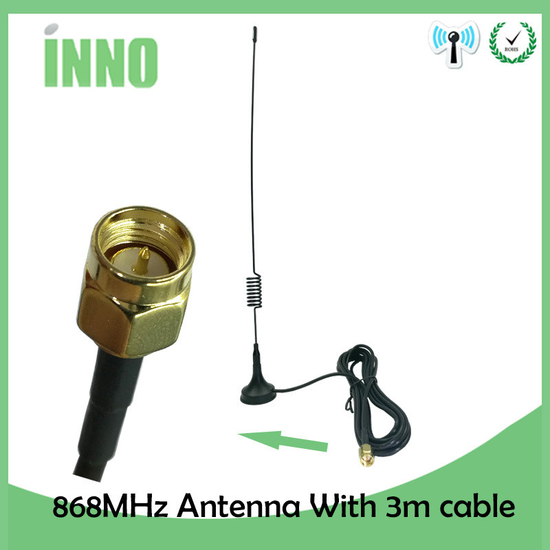 Eoth 868Mhz Antenna 900-1800 Mhz GSM 3G 5dbi SMA Male IOT 300cm Cable 868 915 mhz antena Sucker Ante