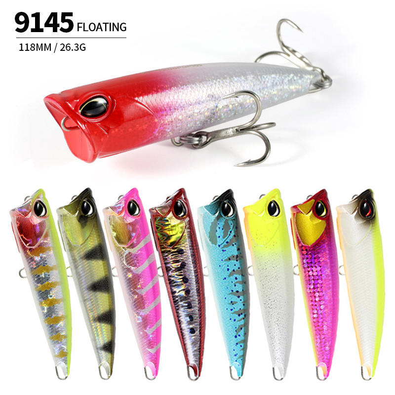 Umpan permukaan jarak jauh yang menghasilkan gelombang umpan buatan mengapung 118mm/26 3g untuk ikan