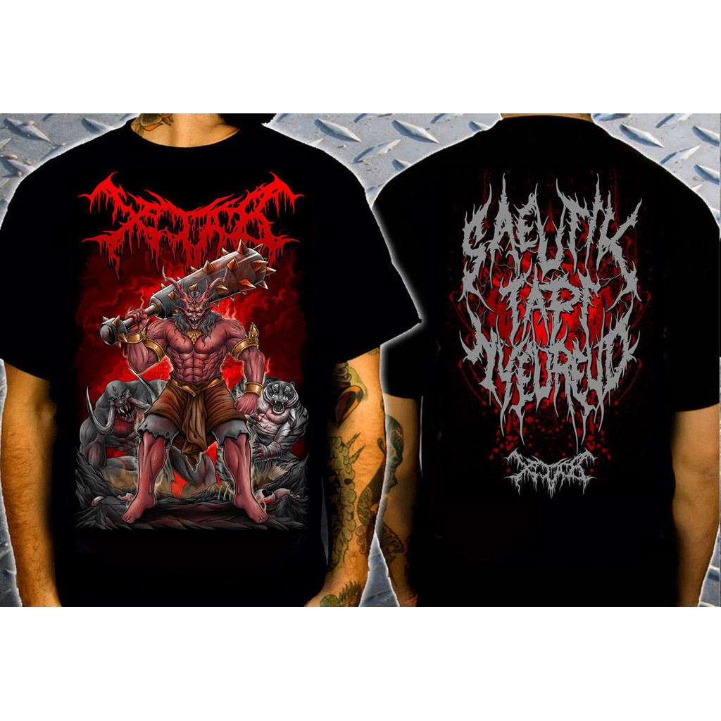 Kaos XTAB - SAEUTIK TAPI NYEREUD Premium tshirt kaos band metal deathmetal xtab distro