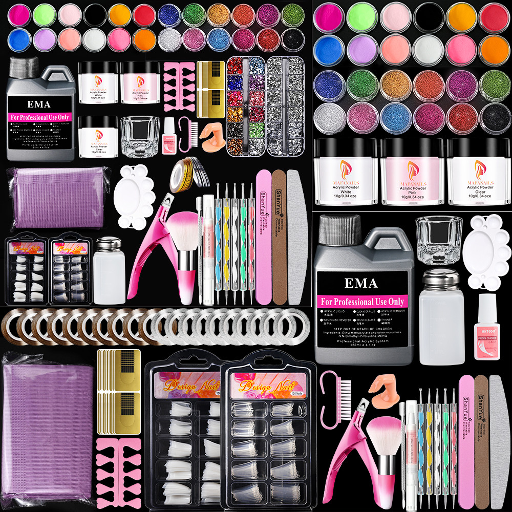 Nail Kit Set Acrylic Powder Monomer Acrylic Liquid For Nail Extension Professional Gel Manicure Set 