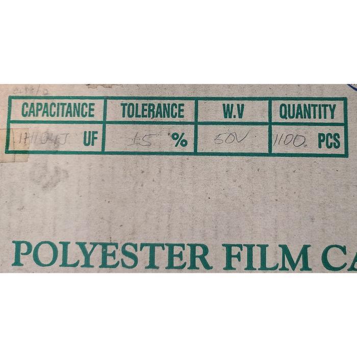 Mylar Polyester Film Kapasitor 1H104J 0.1uf 50V Toleransi 5% - Harga per 5 pcs