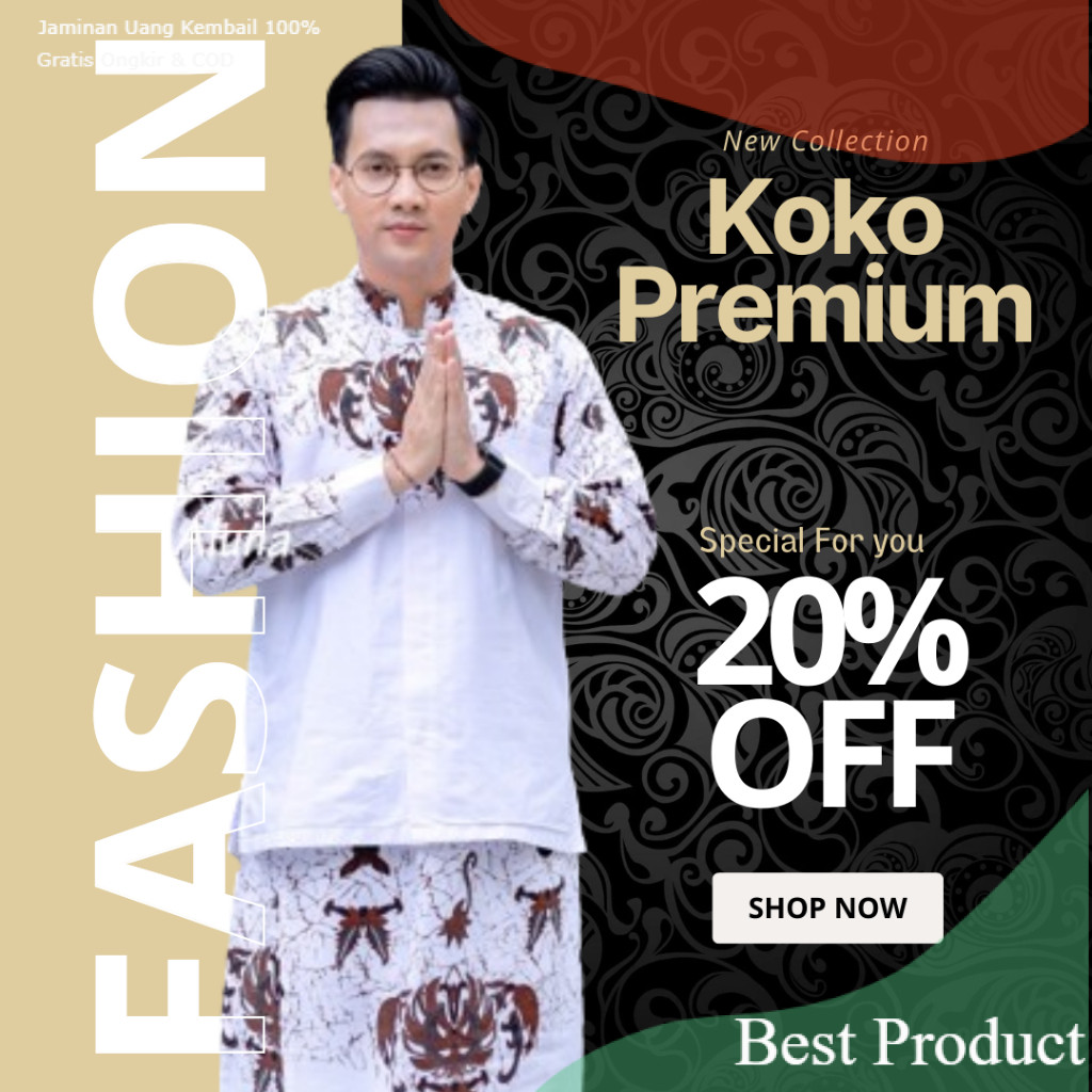 BAJU KEMEJA BATIK KOKO KURTA PAKISTAN PRIA LENGAN PANJANGpakaian pria lainnya