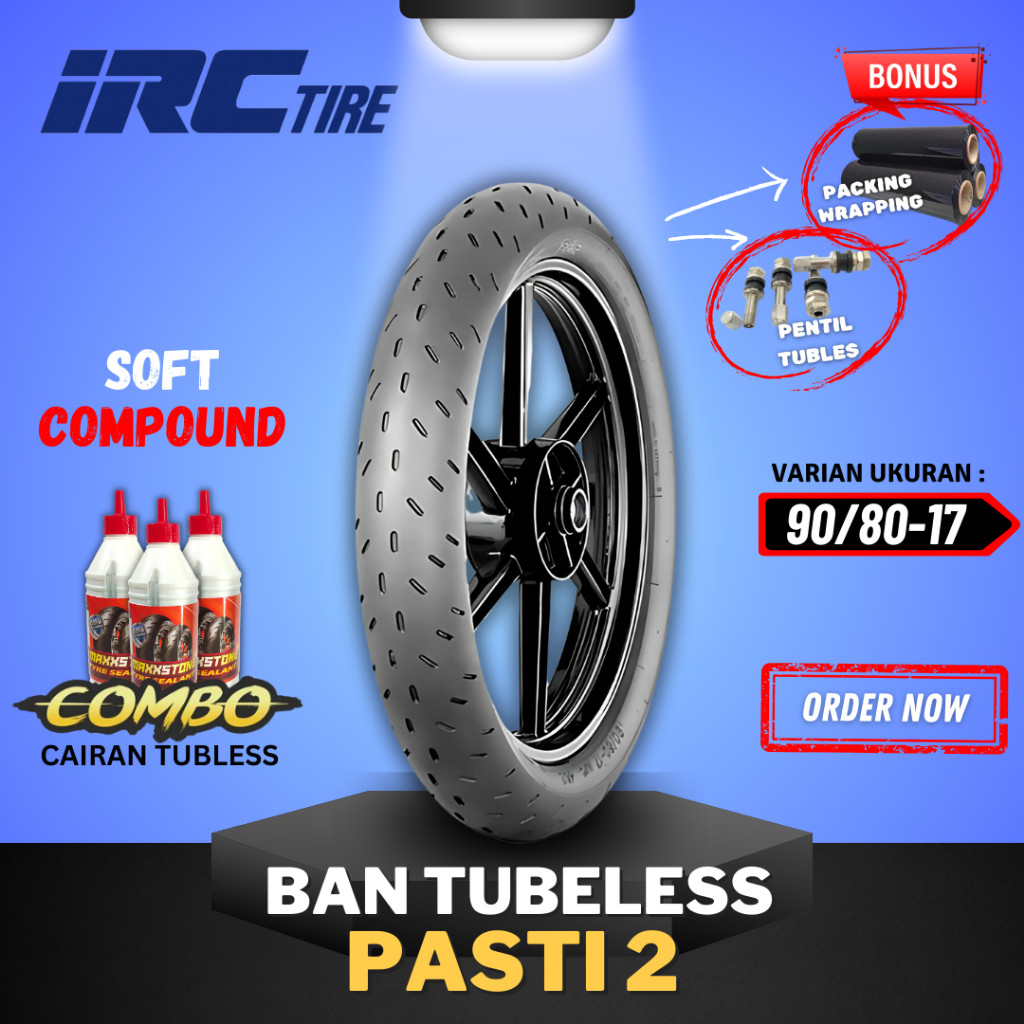 [READY COD] BAN IRC SOFT COMPOUND FASTI 2 ( 90/80-17 ) BAN RACING IRC PASTI 2 TUBLES / SOFT COMPOUND