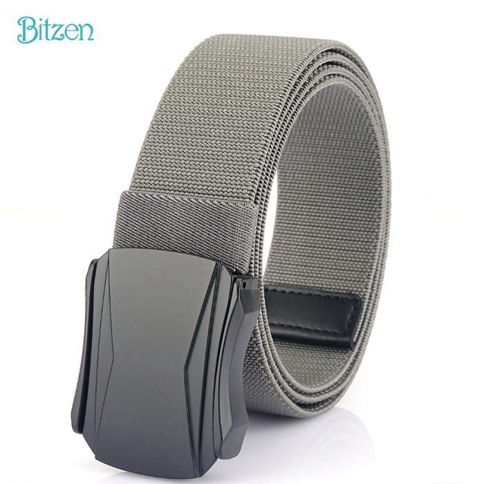 Reyfashion Store BITZEN Ikat Pinggang Pria Nylon Canvas Berkualitas Premium Gesper Kulit New Press B