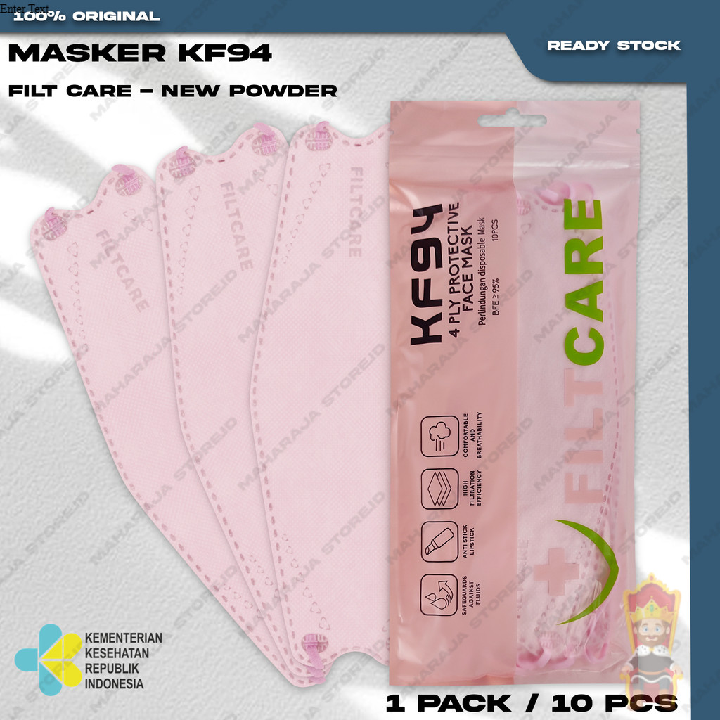 Masker KF94 FILTCARE 4Ply Isi 10Pcs Warna New Powder Pink Muda Earloop Surgical Mask
