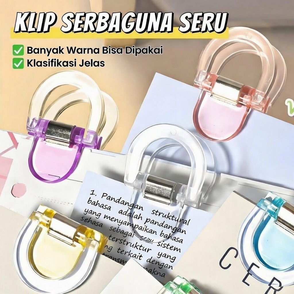 Klip Kertas dokumen warna warni klip besi , Penjepit Dokumen kantor sekolah pelajar , Penjepit kanto