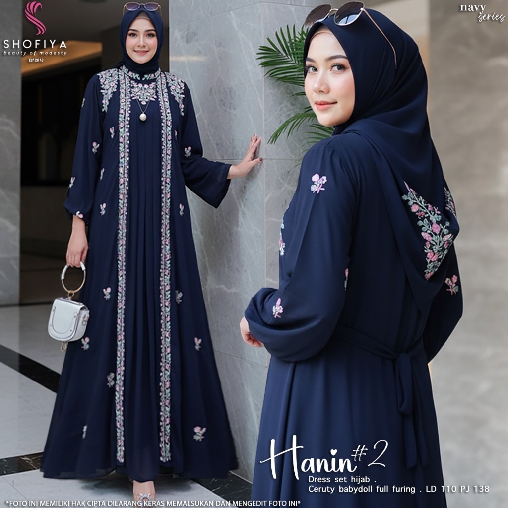 0203  HANIN DRESS 2 SET JILBAB  by SHoFiYa  // ONESTUFF