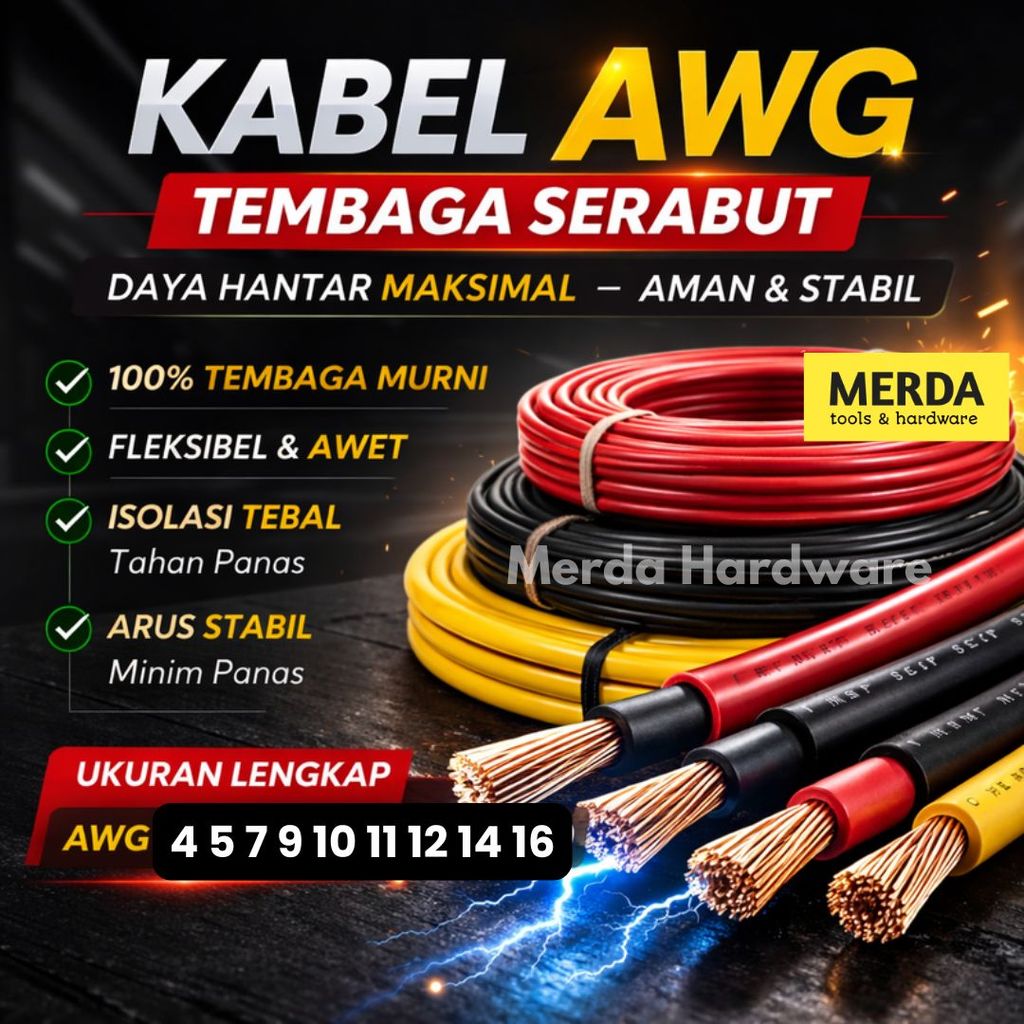 Kabel AWG Tembaga Serabut 4 5 7 9 10 11 12 14 16 Tahan Panas Fleksibel Silicone Extra Soft 1M