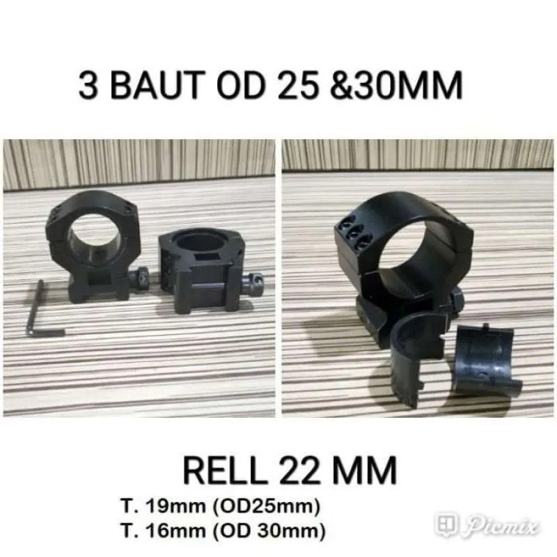 MOUNTING TELESKOP 3 BAUT / MOUNTING TELESKOP MURAH / MOUNTIG TIGA BAUT - PENDEK