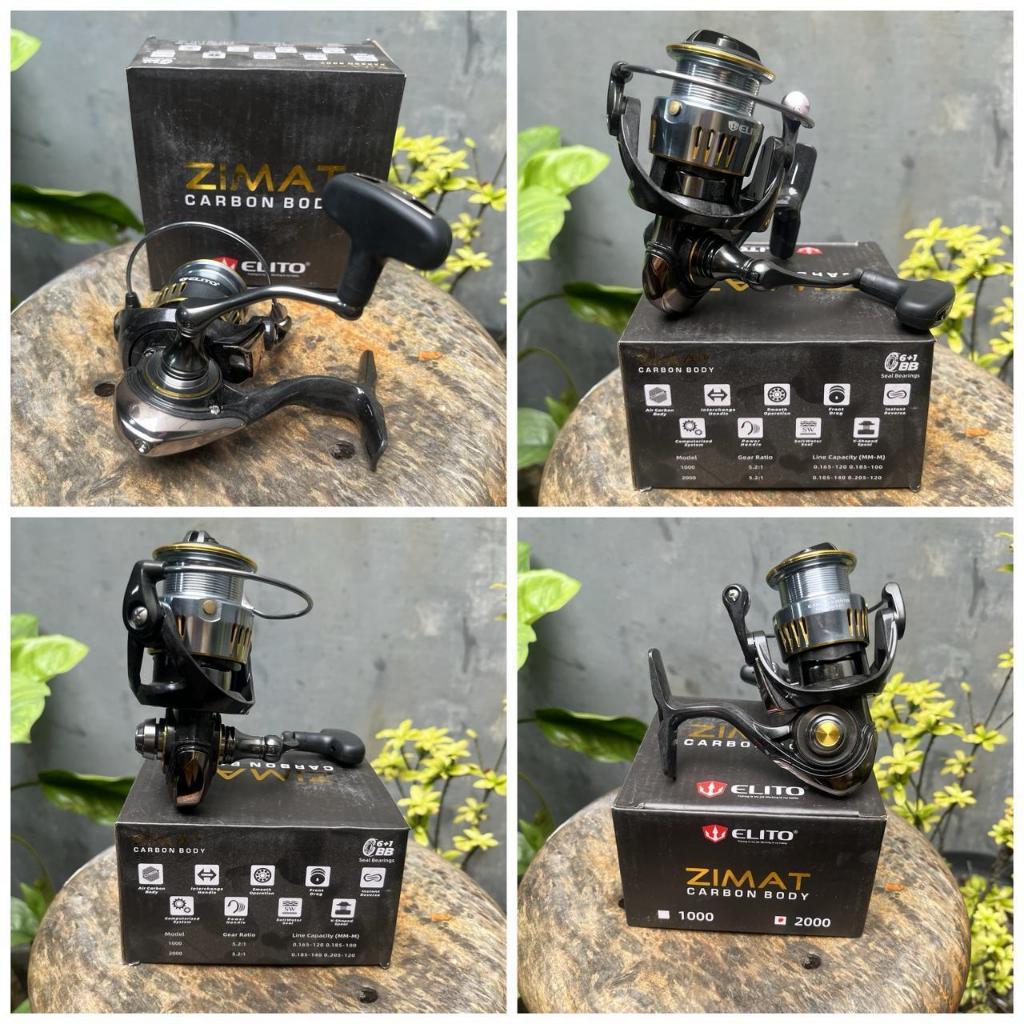 Reel Pancing Power Handle Elito Zimat 2000 Carbon Body Ringan