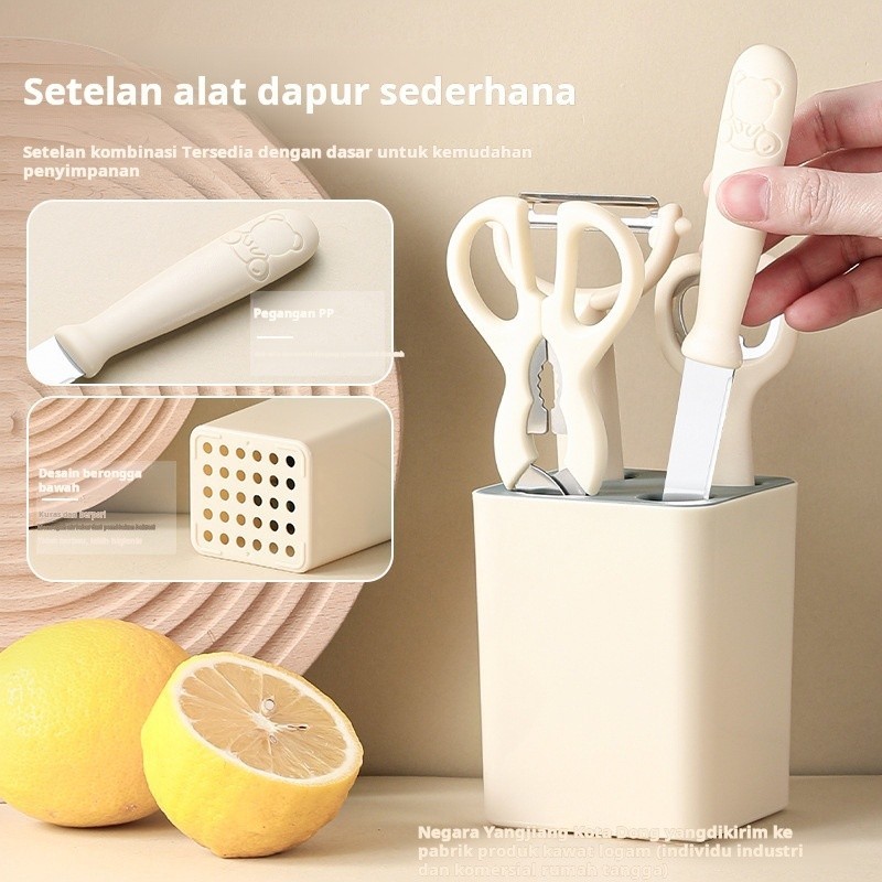 set alat kecil dapur gunting rumah tangga pisau buah