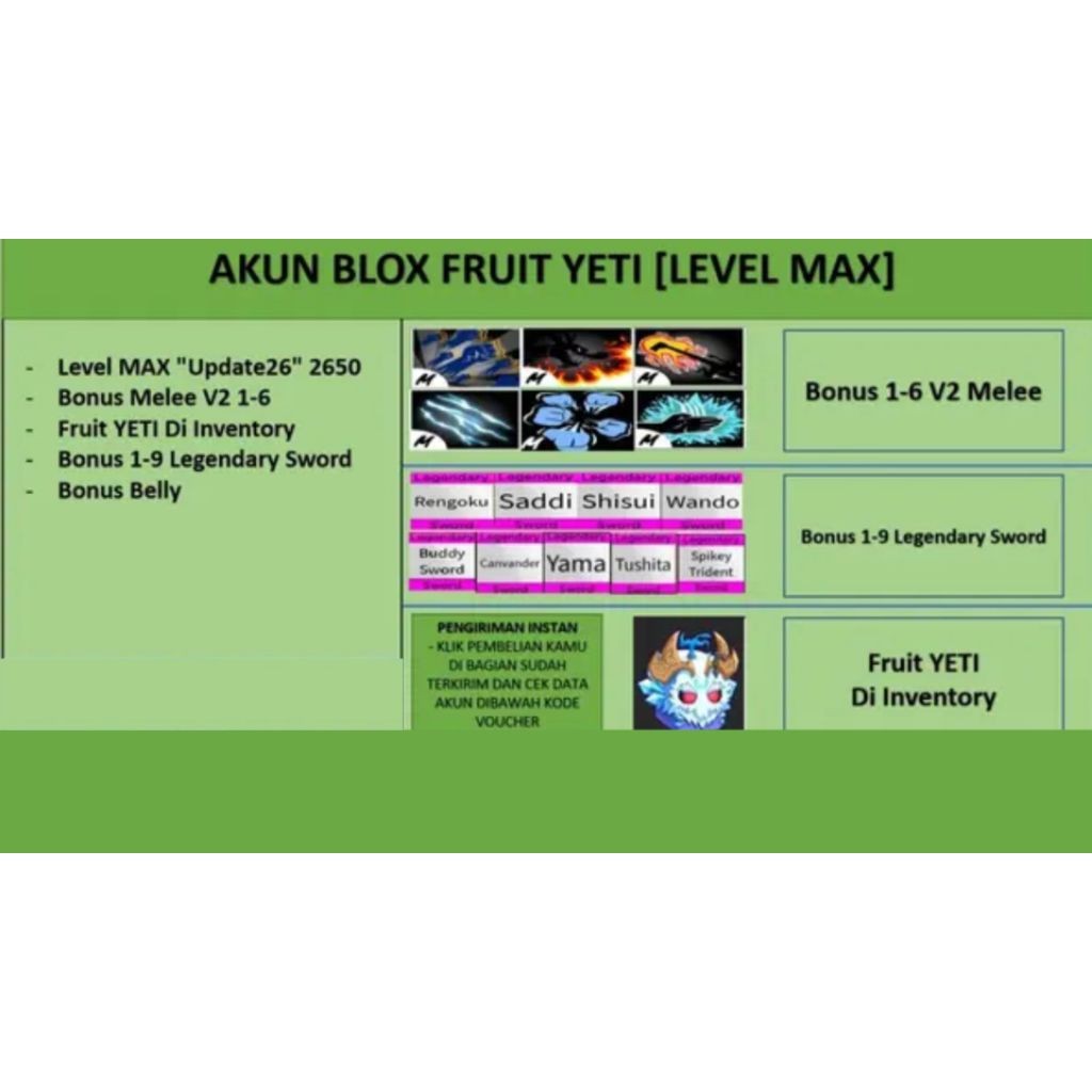 Akun Blox Fruit Murah {Fruit Yeti}