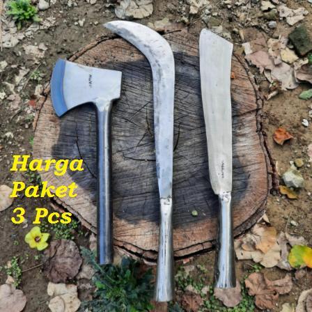 Golok Kapak Bendo 3 PCS - Alat Potong Pohon Kayu - Arit Bedog Semak