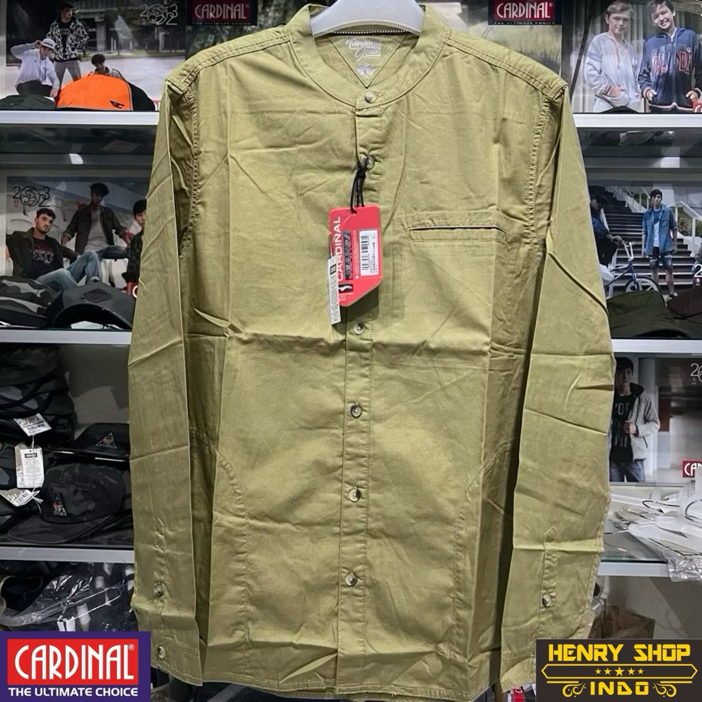Baju Koko Cardinal Lengan Panjang Katun M-XXL